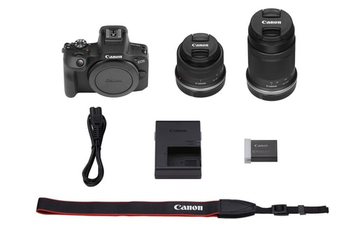 Canon EOS R100 + RF-S 18-45mm 1:4,5-6,3 IS STM + RF-S 55-210mm 1:5-7,1 IS STM