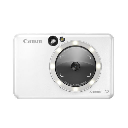 Canon Zoemini S2 perlweiß Sofortbildkamera mit Mini-Fotodrucker