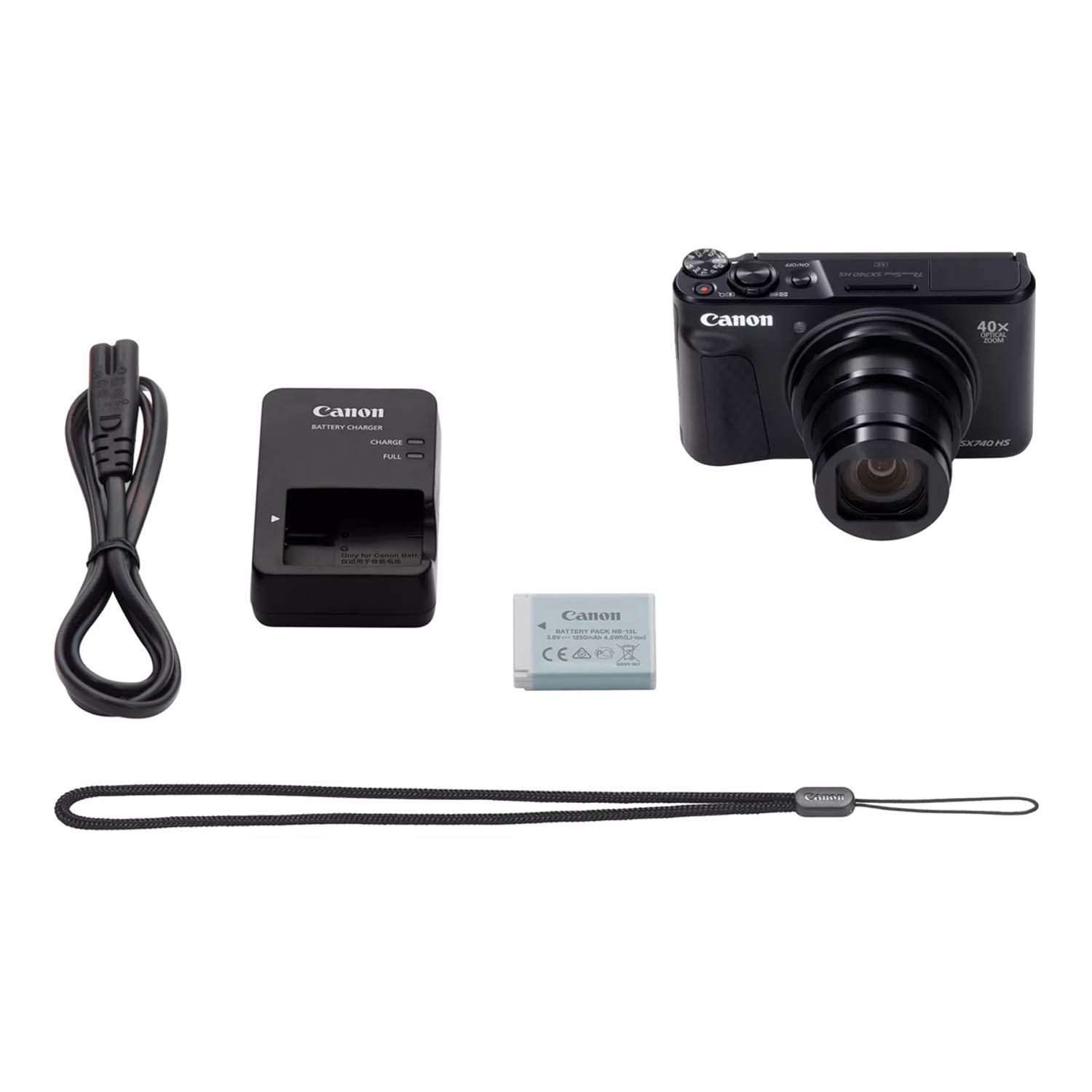 Canon PowerShot SX740 HS schwarz Lite Edition, Travel Kit