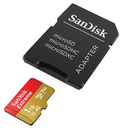 SanDisk micro SDXC Extreme 1TB 190 MB/s UHS-I U3 V30 + SD Adapter