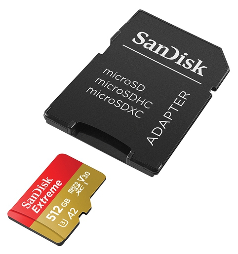 SanDisk micro SDXC Extreme 512GB 190 MB/s + Adapter